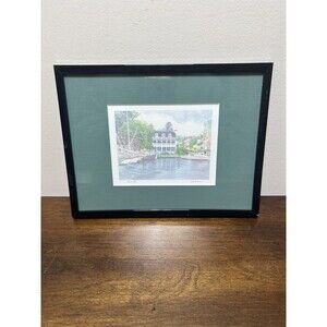 St Micheals MD Hamilton Inn watercolor numbered print Framed Nancy Peach Vintage